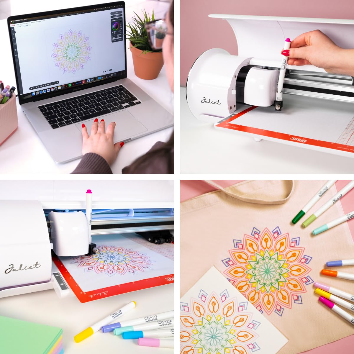 Siser Juliet® Pacchetto Subli – Plotter da Taglio Professionale, Termovinile EasySubli®, Pennarelli Sublimatici, Vinile Glitter, Nastro Termico, Accessori Inclusi
