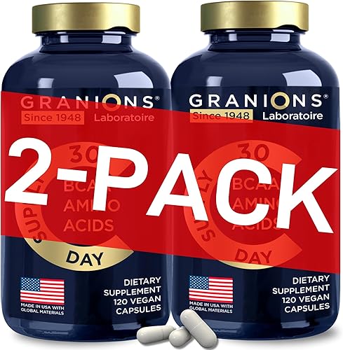 Miniatura 1 de Suplemento de aminoácidos esenciales para hombres y mujeres  Los 9 suplementos BCAAs EAA fórmula avanzada de aminoácidos  lisina, triptófano,