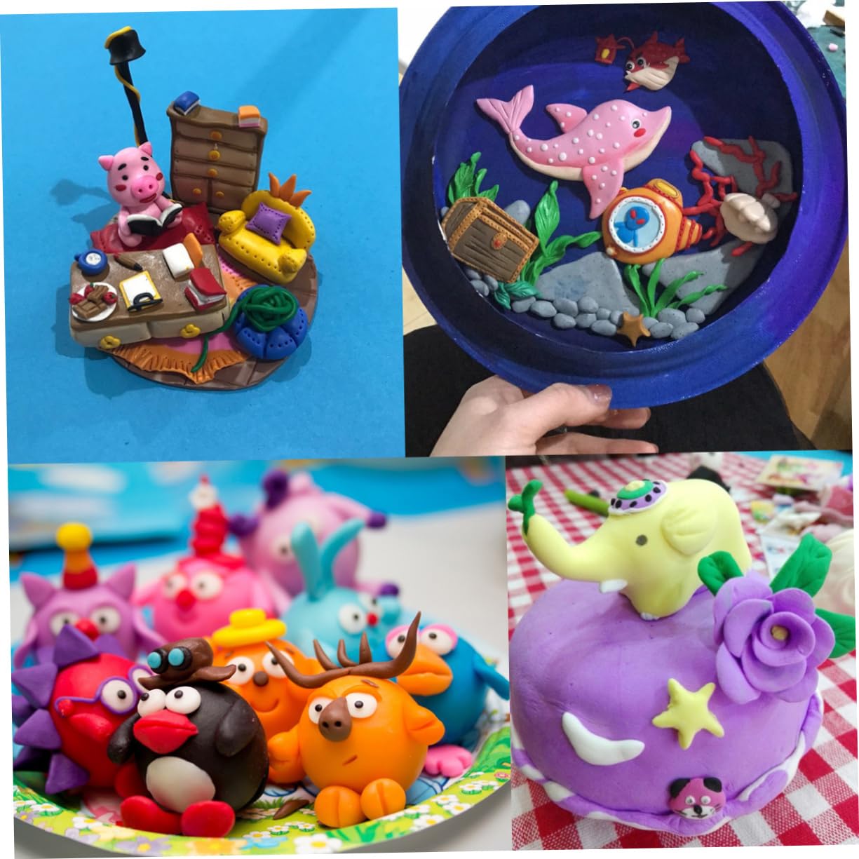 Kit Argilla Polimerica 24 Colori per Bambini Accessori | Pvc Morbido, Creativo ed Educativo, Set Completo per Attività Manuali, Blocchi da Modellare