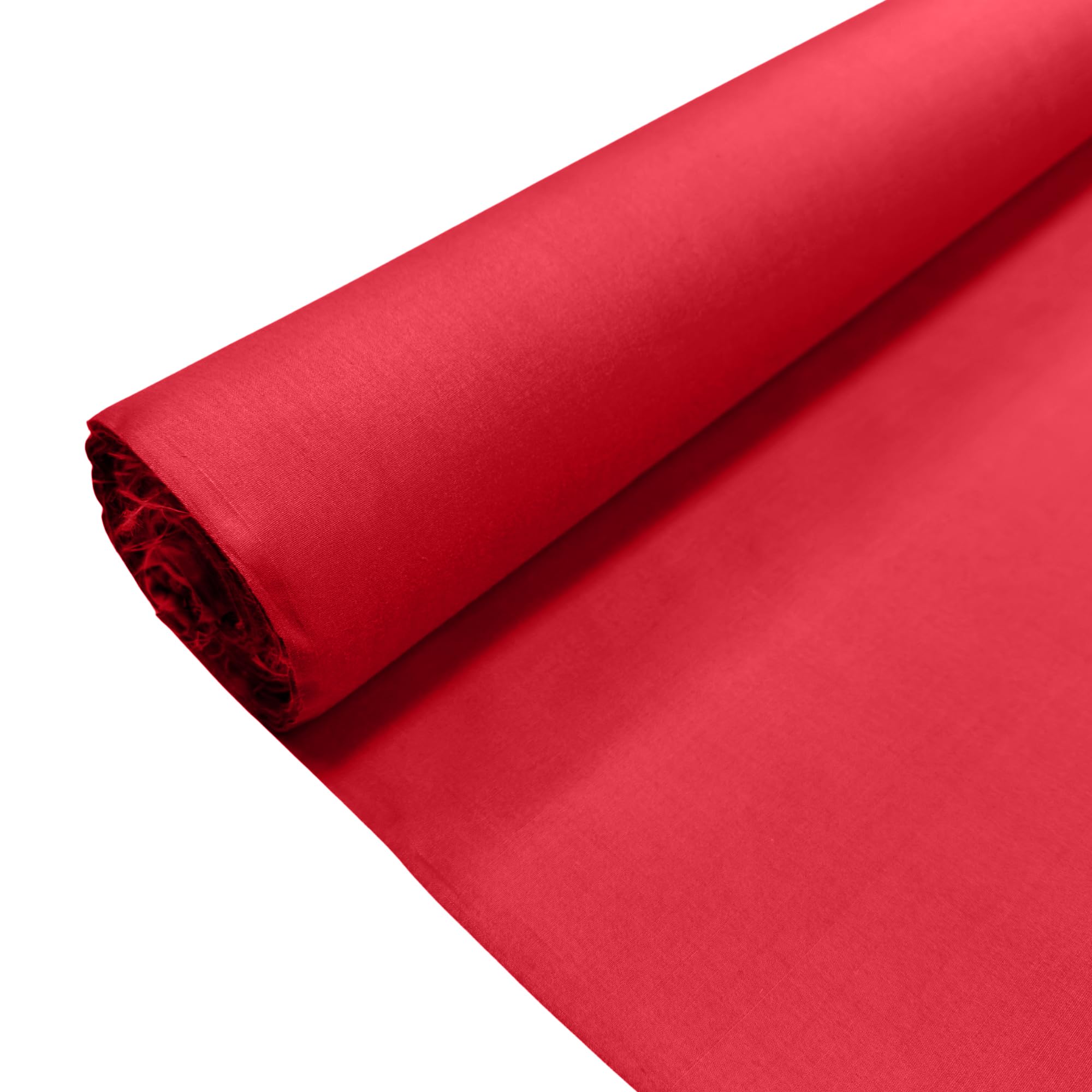 Red Plain Polycotton Fabric Dress Craft Poly Cotton Material | 3 Metre (300cm x 112cm) | Soft Poly Cotton for Sewing, Dressmaking, Crafts, Bunting & Lining — image 1