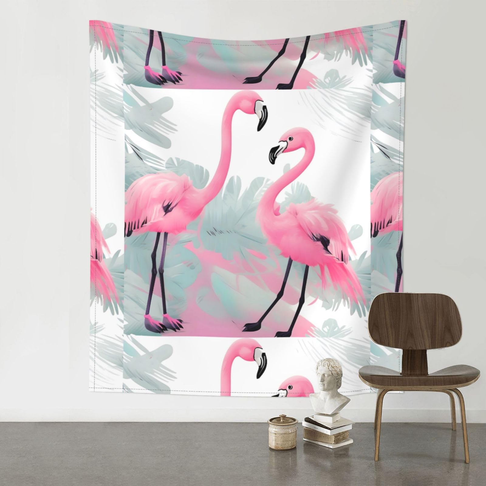 YYHWHJDE Pink Flamingo Prints Wall Tapestry 60x51in - High-Grade Polyester Throw for Dorm Room Decor, Beach Blankets & Home Accent
