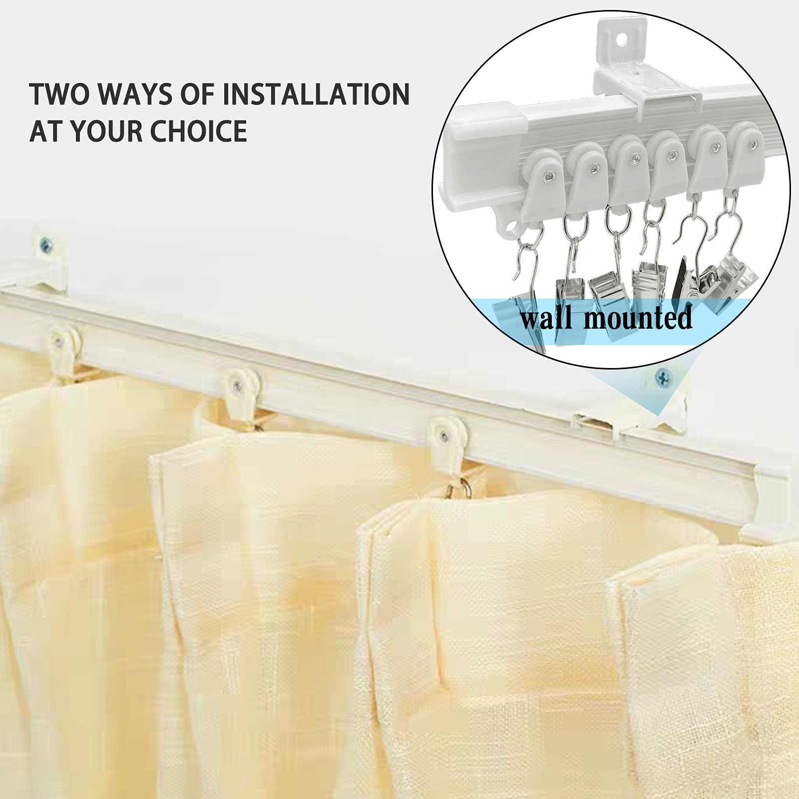 Ceiling Curtain Track, Curved Curtain Track Ceiling Mount Flexible