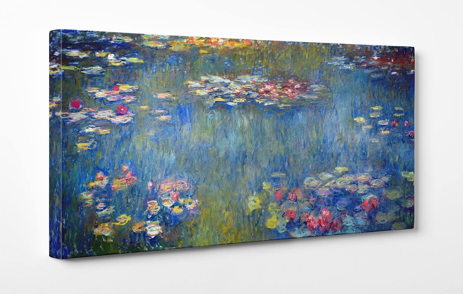 ShopArt – Cuadro efecto pinceladas – Claude Monet La Cuenca de los Nenúfares – Impresión Fine Art sobre lienzo de alta definición listo para colgar (50 x 100 cm)