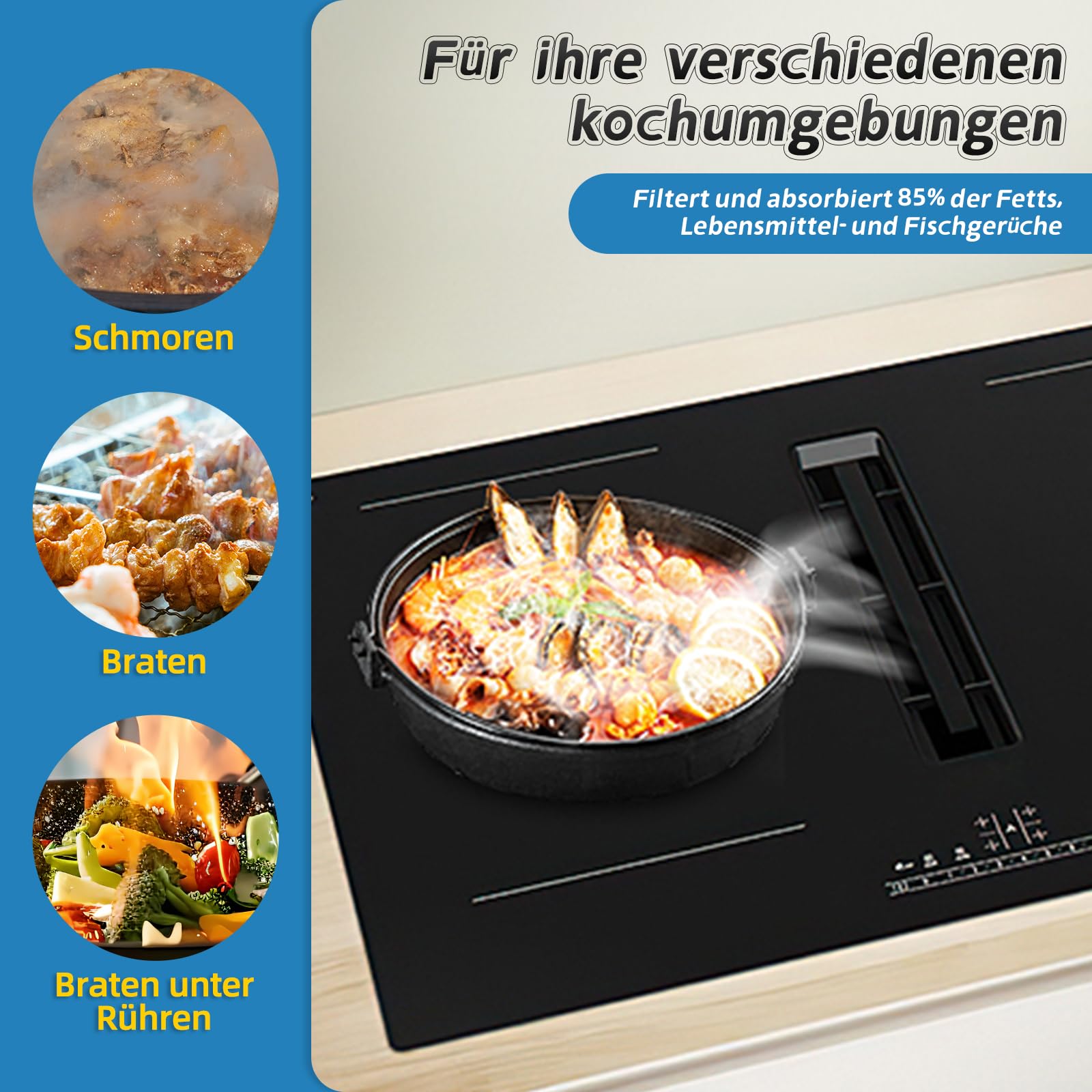 4 stuks actieve koolfilters voor Siemens HZ9VRCR0 17004796 / Bosch