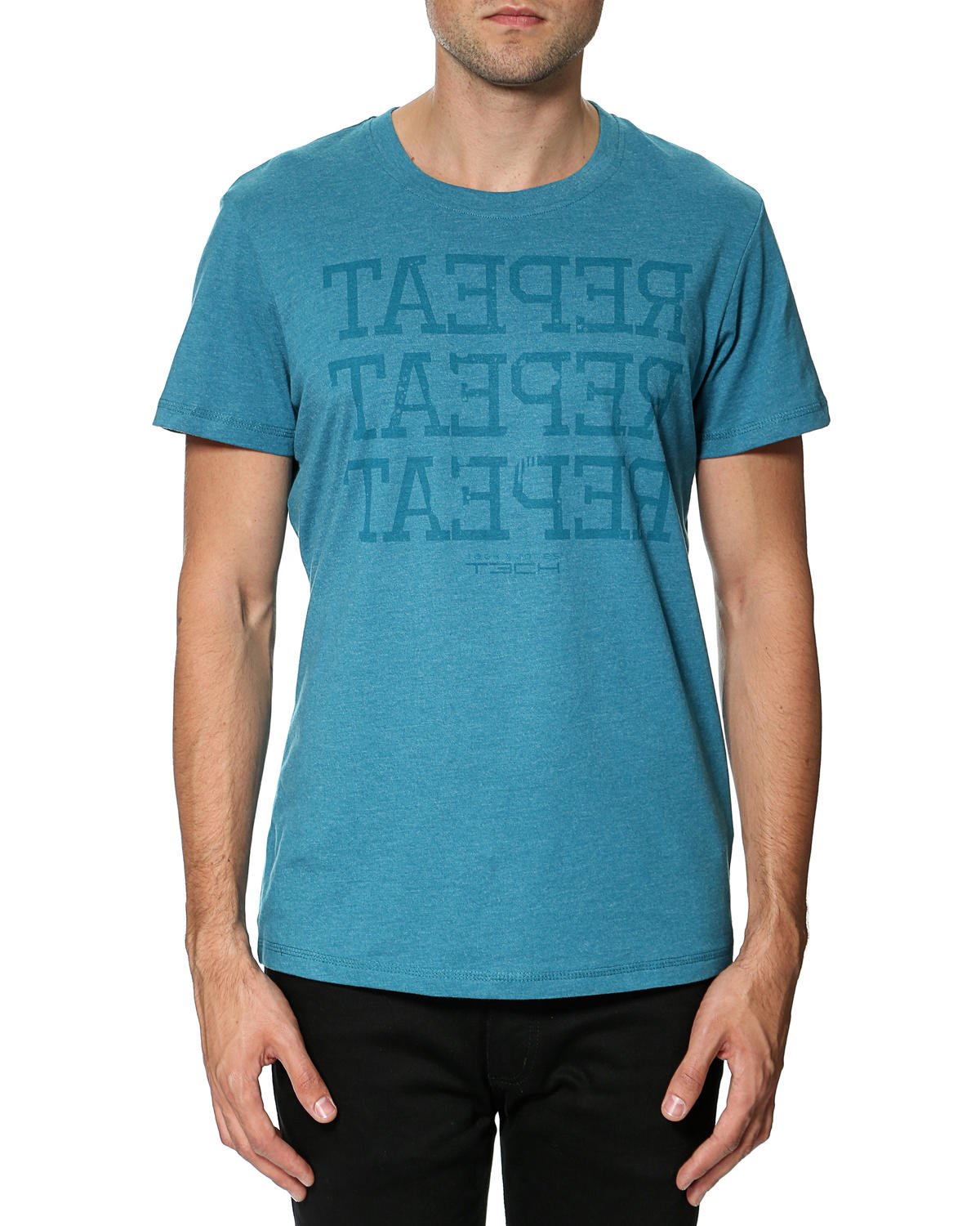 Jack & Jones Men's Repeat Jack and Jones Tech Men's Repeat Short Sleeve T-Shirt - Lyons Blue, Small