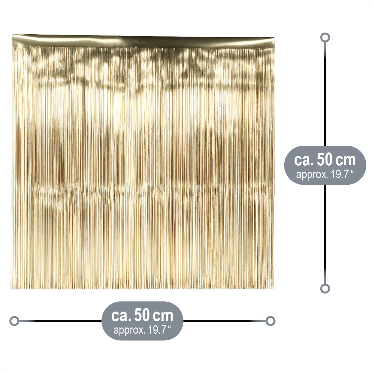 COM-FOUR® 5x girlanda z cekinów - w kolorze szampanskim na Boze Narodzenie - ozdoba choinkowa na choinke - zaslona z cekinów z gladkimi nitkami (Premium w kolorze szampanskim - 5 sztuk)