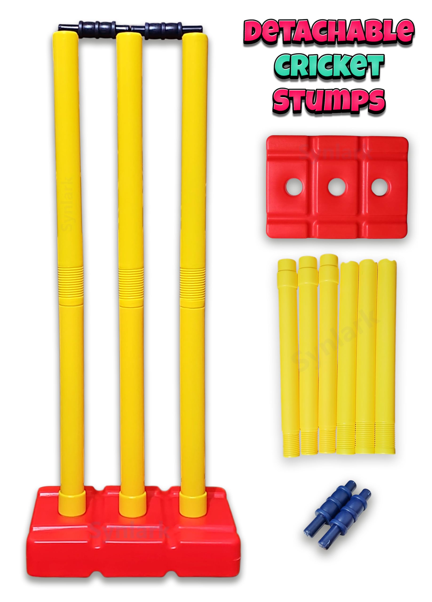 Synlark Detachable Cricket Stumps Set for Kids & Adults – Plastic Stumps with Base & Bails – Easy to Assemble, Portable, Durable – Practice & Outdoor Play-image-27