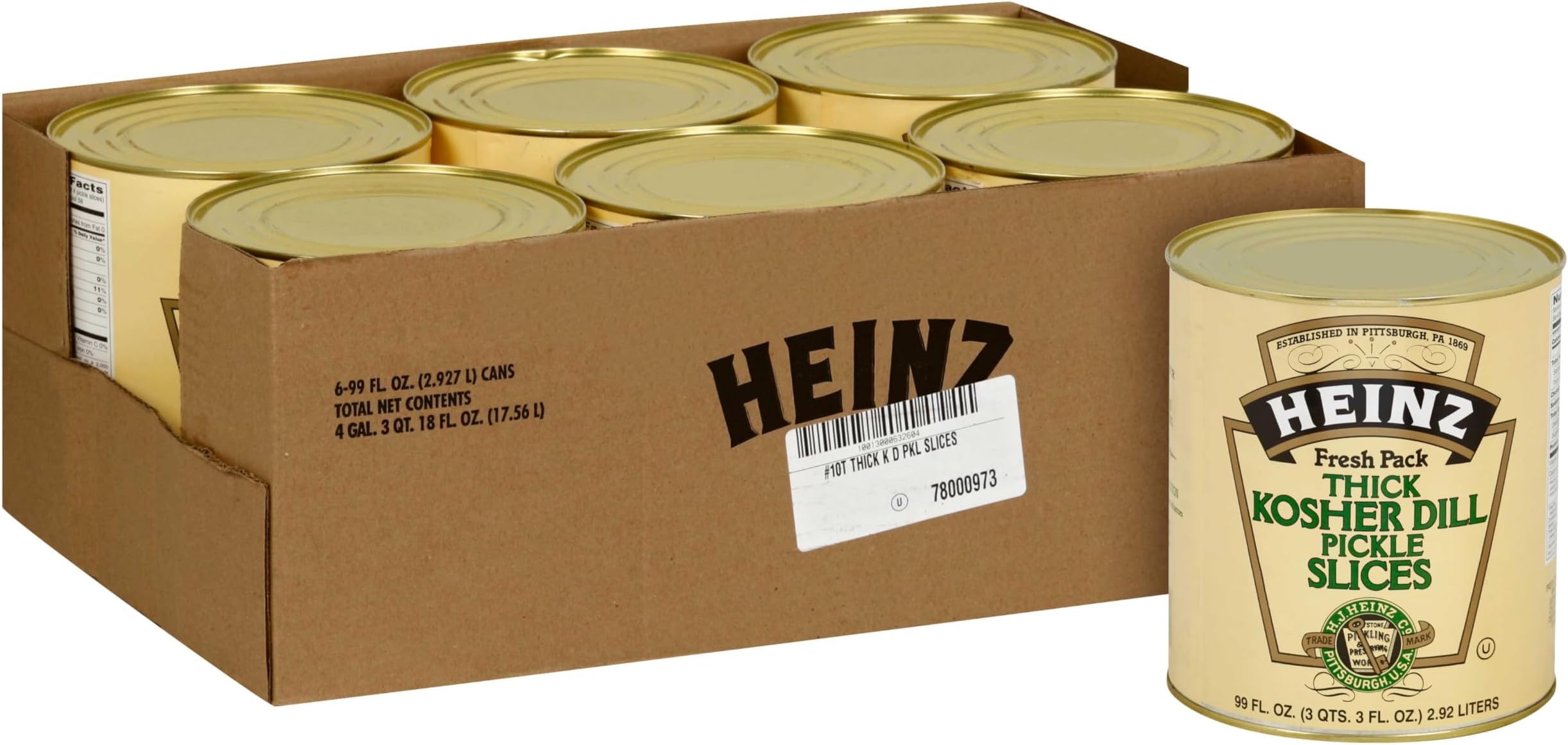 Kosher Dill Pickle Slices #10 Can (6 ct Casepack, 6.2 lb Cans)