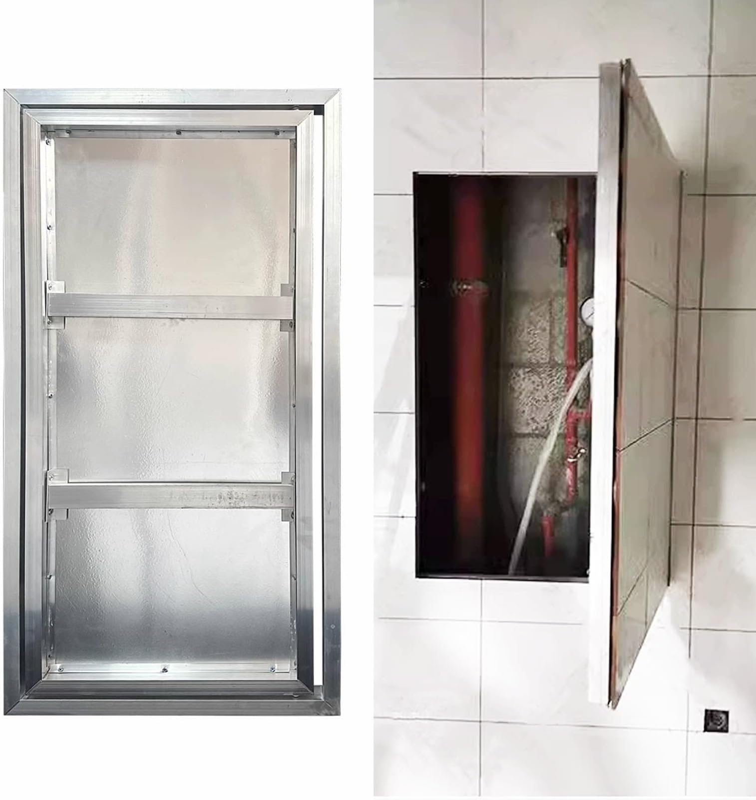 Access Panel for Tiles and Wood Panels, Touch Latch Metal Access Door with Hidden Hinges, Plumbing Electrical Wall Access Hatch, Perfect Tile Integration