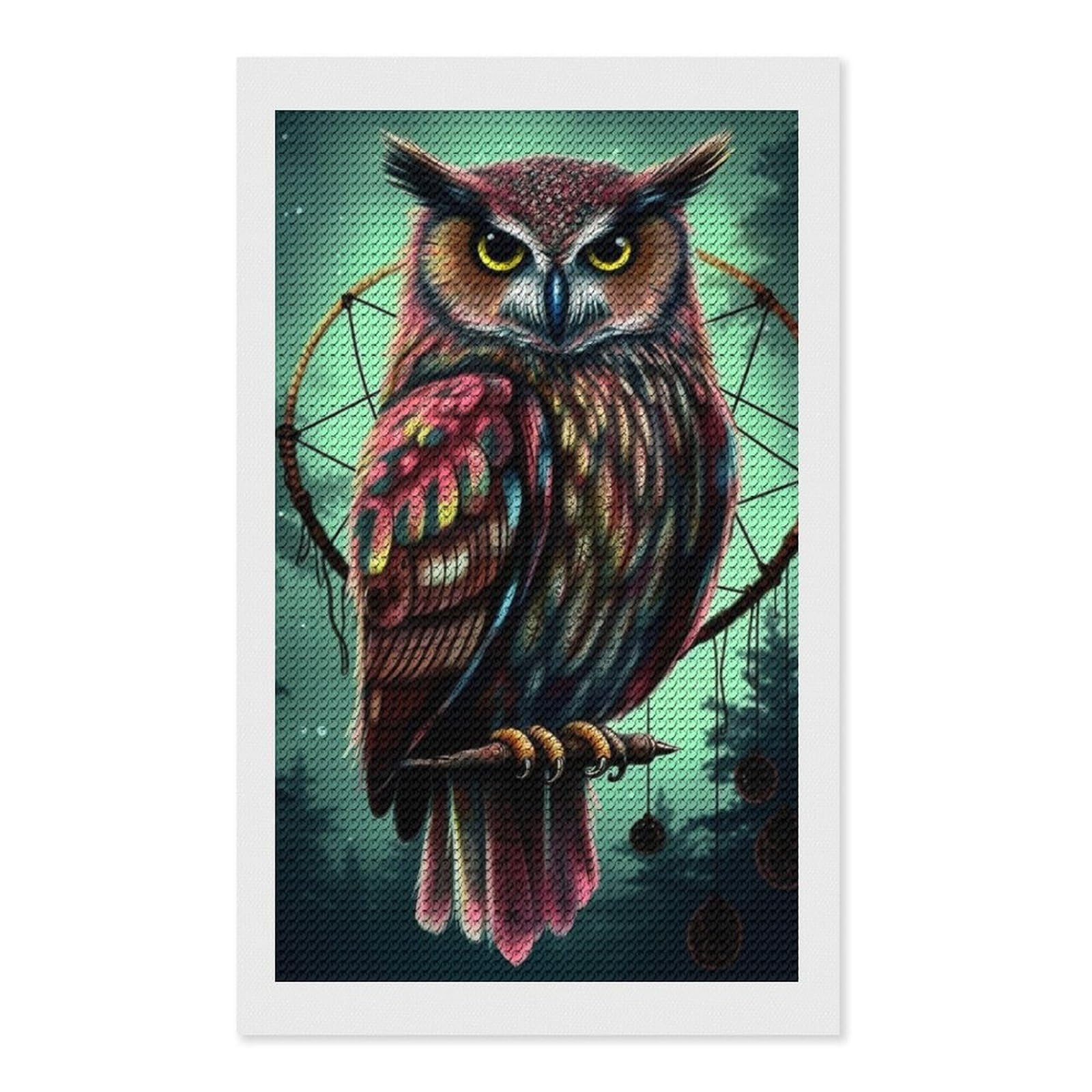 Owl Diamond Art Kits for Adults, DIY 5D Diamonds Painting Kits for Beginner, Round Full Drill Diamond Dots Painting, Diamonds Pictures Gem Art and Crafts Wall Decor 12"x20"