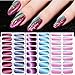 Nails Gel Stickers with UV Light Starter Kit,Semi Cured Gels Nails Strips,Salon Quality, Long Lasting for Home DIY (5PCS)