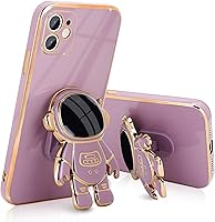 Vista 11 de Funda compatible con iPhone 12 Bonita Diseño de Soporte de Astronauta en 3D Protección de Cámara A Prueba de Golpes Cubierta Trasera Suave para Negro