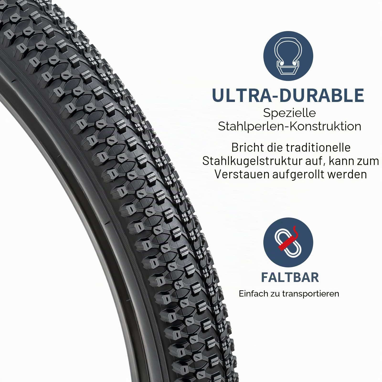 YunSCM 2Pcs Faltbare 29 Zoll Fahrradreifen 29X1.95 Mantel 53-622 kompatibel 29 X 1.95 29 x 2.0 Stadt/Straße/Mountainbike Reifen