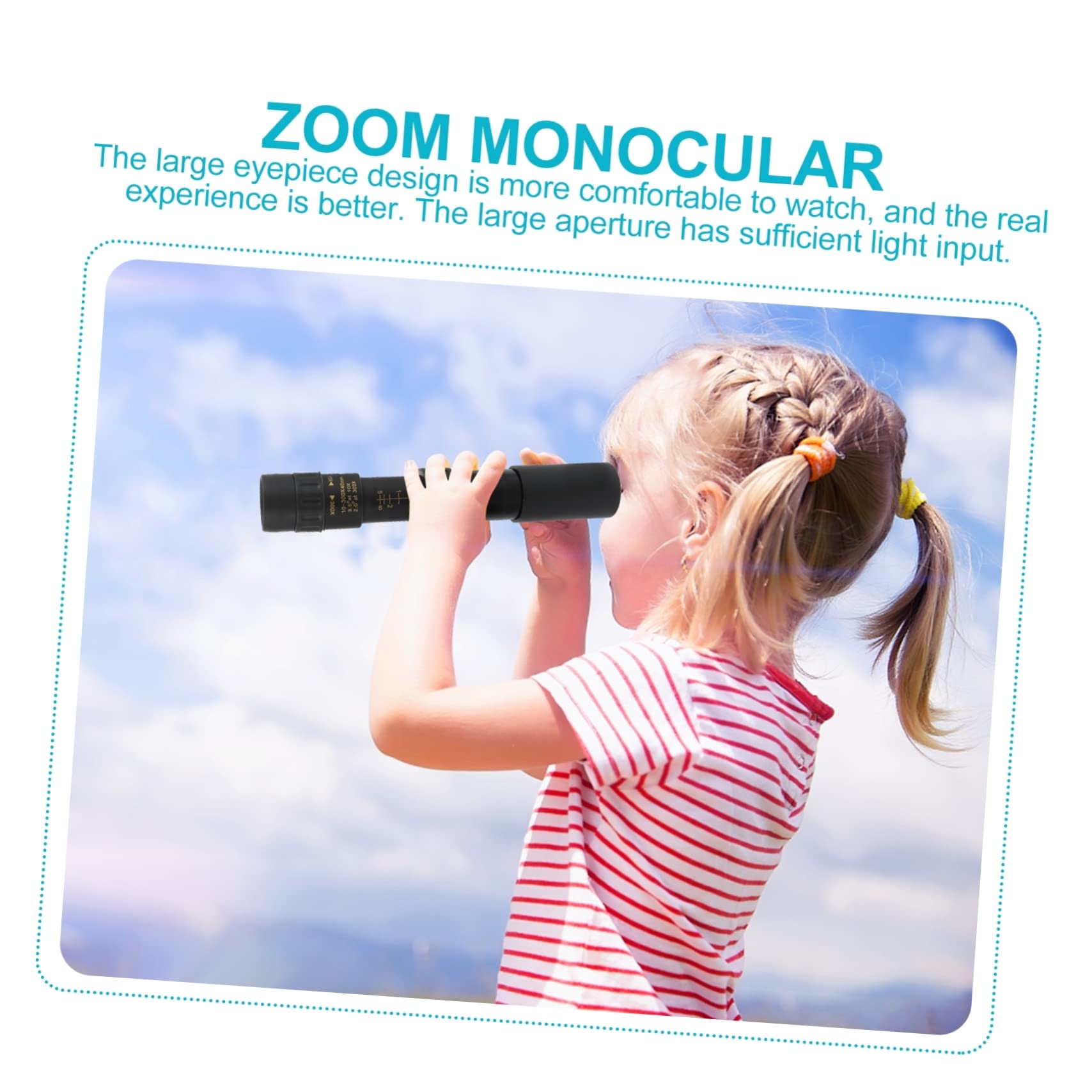 Homoyoyo Telescopio Monocolo Portatile 10-300x40 in Metallo, Oculare Grande, Clip e Treppiede per Viaggio e Fotografia