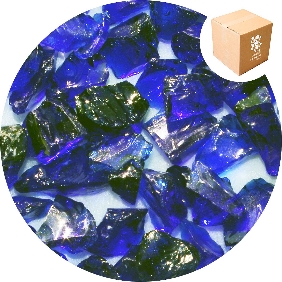 Specialist Aggregates 1.7kg Enviro Glass Gravel - Cobalt Blue - Decorative Gravel/Stones | Weddings | Events | Memorials | Photography | Home | Garden | Vases | UK