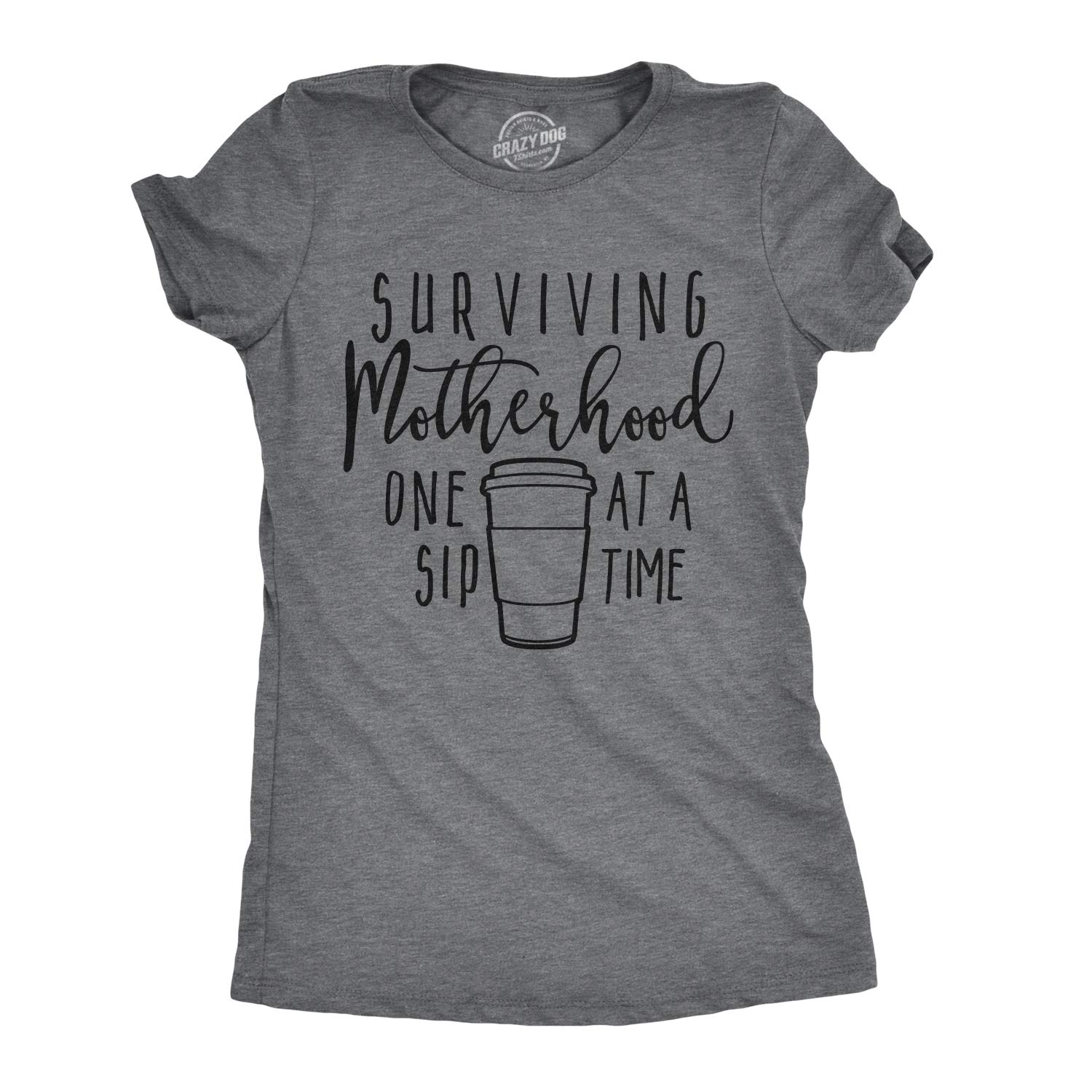 Crazy Dog T-ShirtsFunny Mom Shirts for Women with Cute Food Coffee and Drinking Jokes Funny tees for Mothers Day