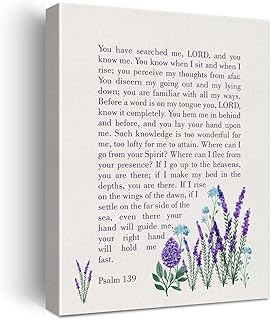 Psalm 139 You Have Searched Me Bible Verse Canvas Home Wall Art Decor Scripture Painting 12x15 Christian Poster Framed Ready to Hang