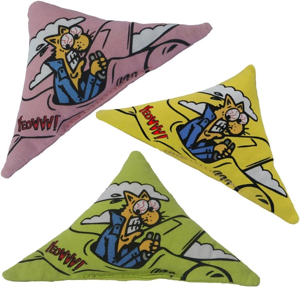 Yeowww! Jug of 18 Purrr!-Muda Triangles Catnip Toys, Assorted