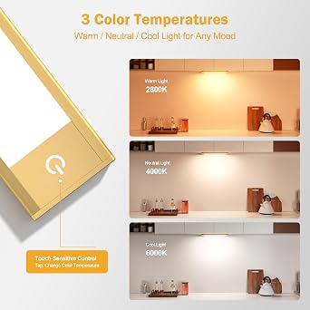 V4light Motion Sensor Cabinet Light, Rechargeable, Dimmable, 2Pcs, 9in