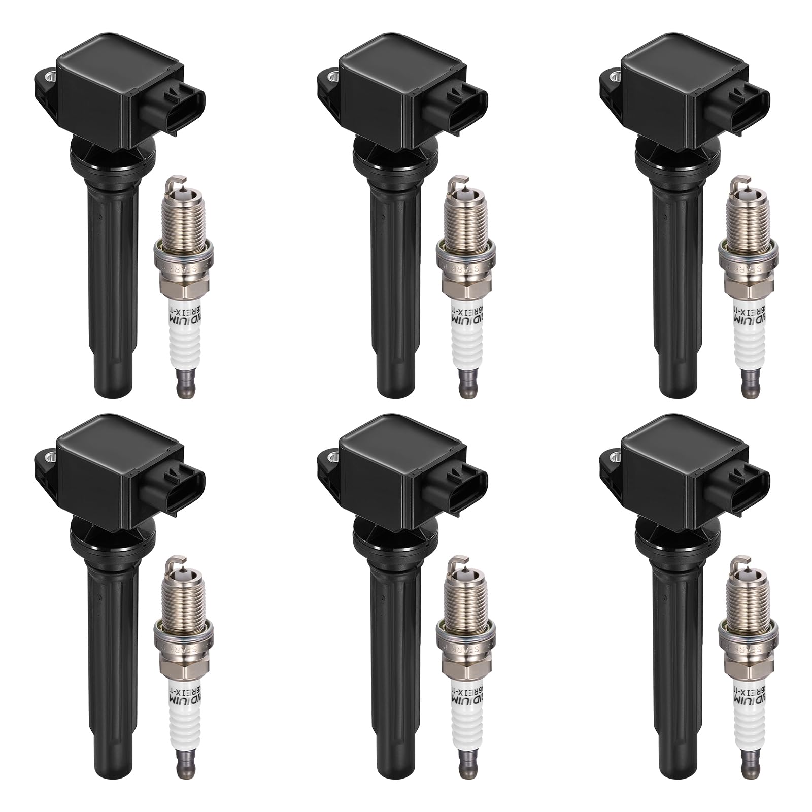 BDFHYK Ignition Coil Pack UF562 and Iridium Spark Plug 3764 Compatible with Suzuki Grand Vitara 2006-2008 2.7L V6 Suzuki Oem Coil Pack Coil for 5C1785 E1062 52-2140 IC642 UF-562 3340065J00 Set of 6