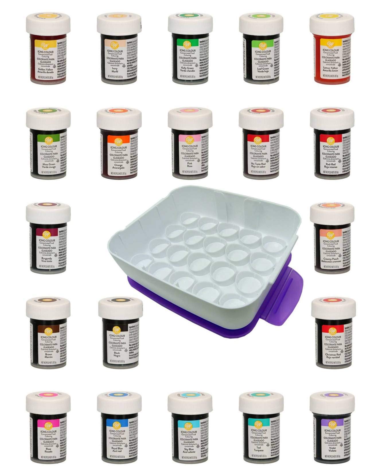 Grehge on Set de coloration alimentaire dans un organiseur pratique Wilton (20 x 28 g)