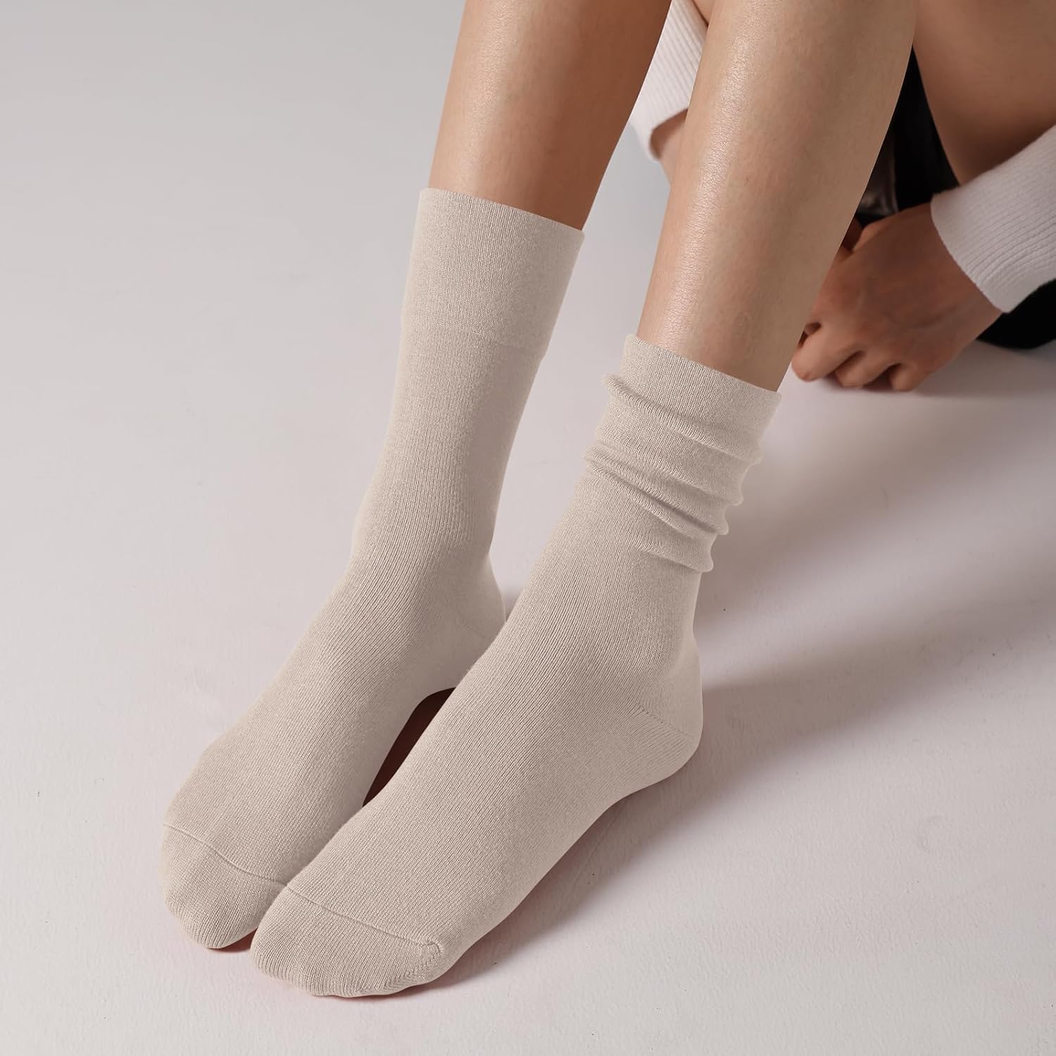 Womens Viscose Bamboo Crew Socks Casual Calf Dress Socks Soft Above Ankle Sock 3-5 Pairs - Image 2
