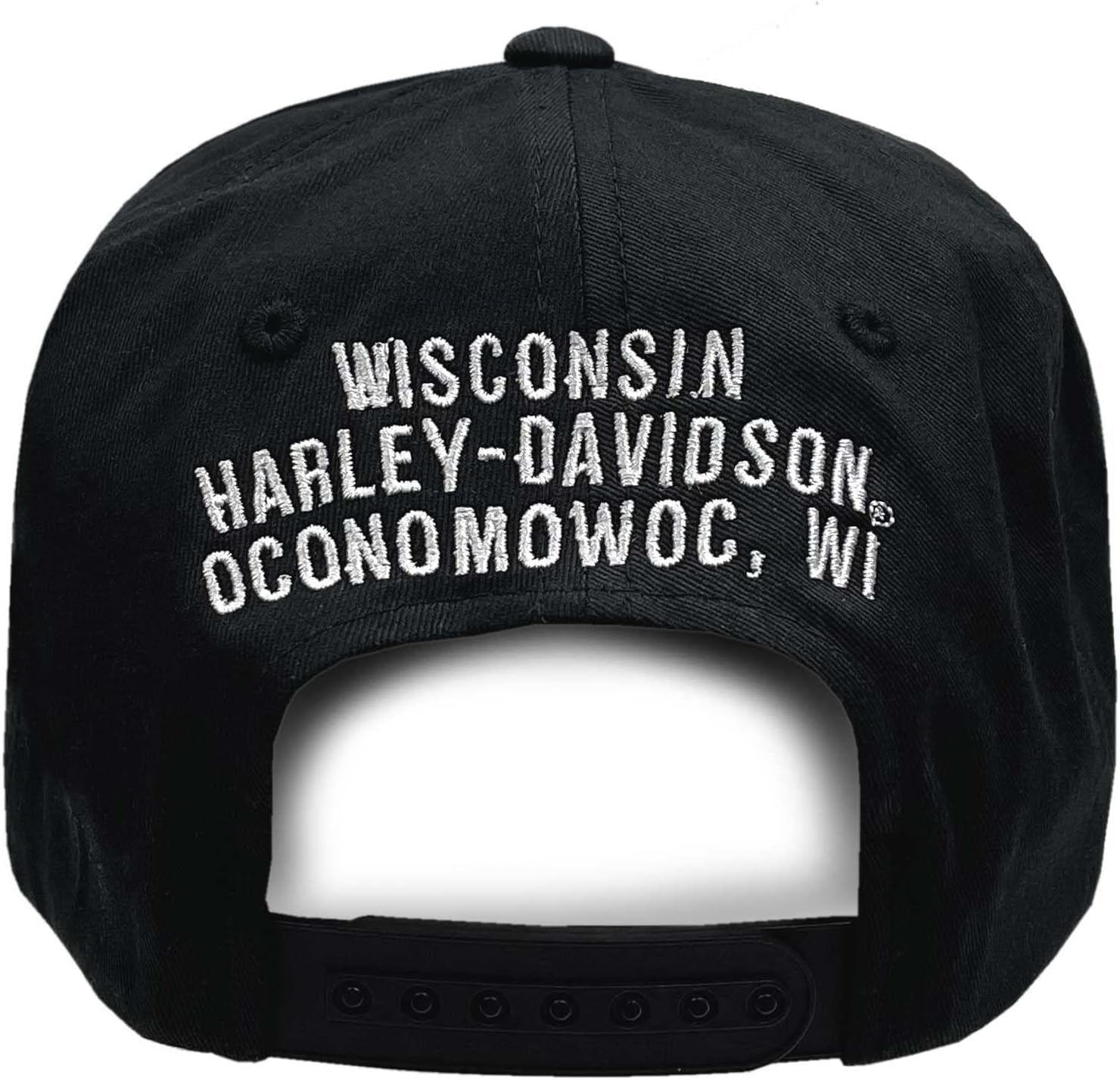Harley-Davidson Mens Reflective H-D Curved Bill Snapback Adjustable Baseball Cap Black