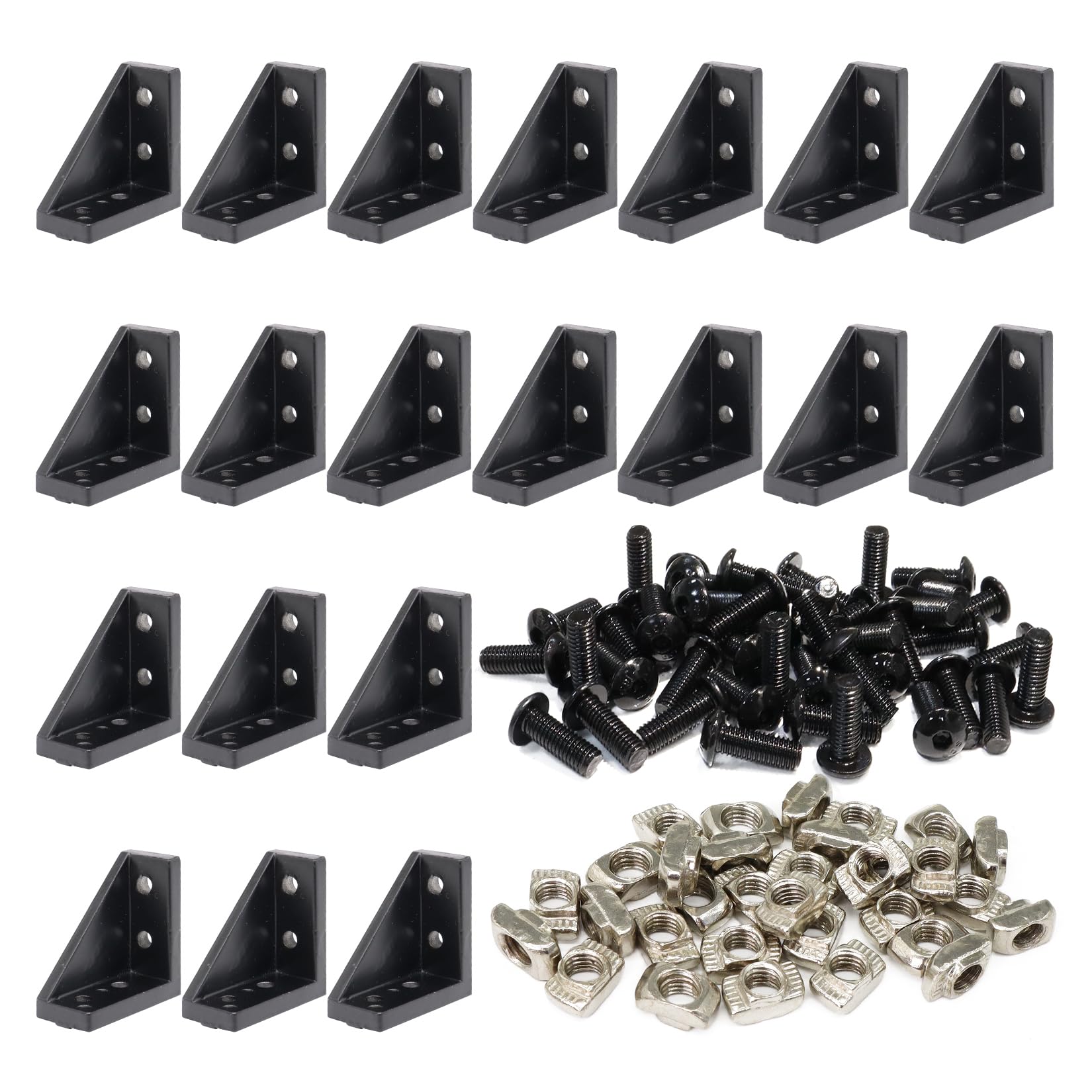 BLCCLOY 20 Sets 2020 Aluminum Extrusion T Slot Corner Bracket 20 Series Extru...