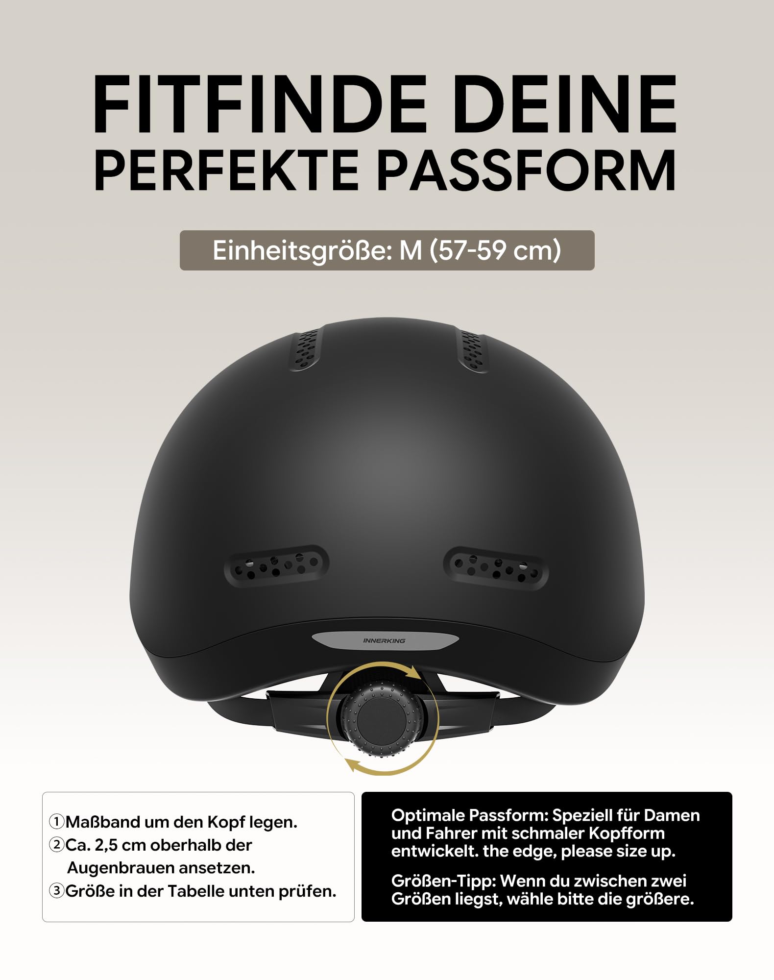 InnerKing Fahrradhelm für Damen & Herren, Sicherer & Leichter Radhelm für die Stadt, Urban Pendler & Rennrad, Belüftet, Fahrradhelm Damen mit Reflektoren Fahrradhelm Erwachsene City- & Rennrad