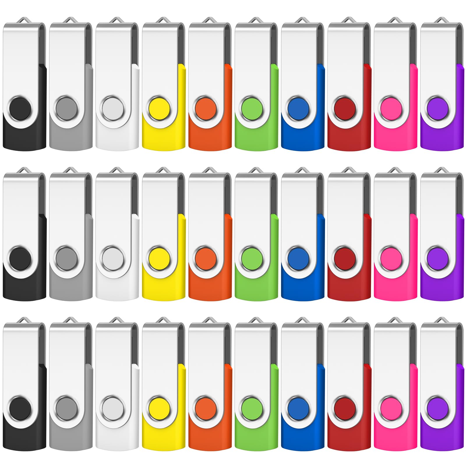 AreTop 16GB 100-Pack Flash Drive, Bulk USB 2.0 Memory Stick Thumb Drives(16GB 100 Pack, Mix Color)