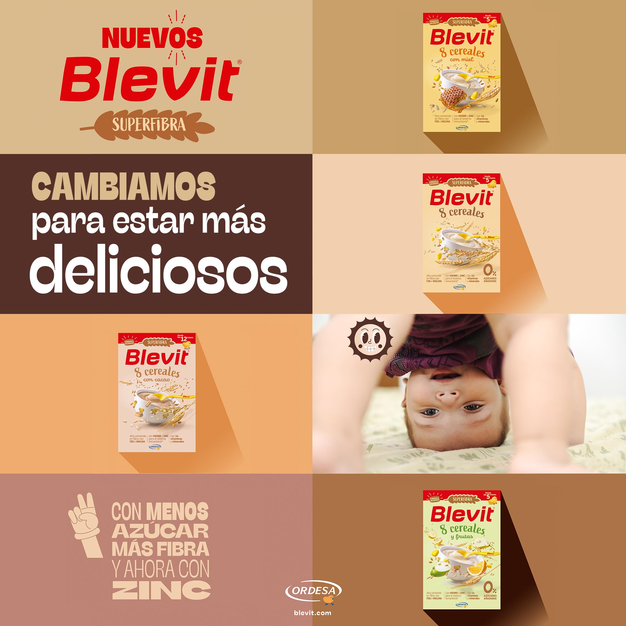 Blevit Superfibra 8 Cereales 500g Papilla para Bebé 5 Meses con Vitaminas, Minerales y Fibra