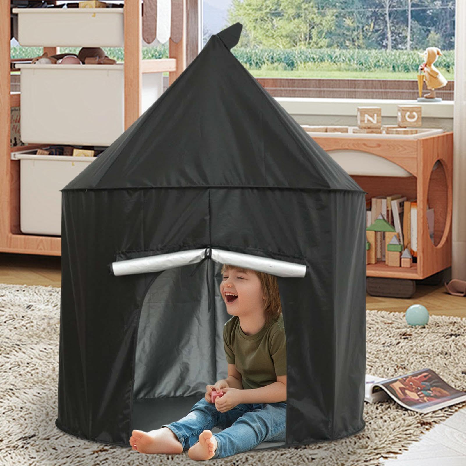 Tente Sensorielle Occultante Pour Enfant – Pop-up 90 Cm Avec Sac De Transport – Aide Autisme, SPD Et Anxiété – Noir
