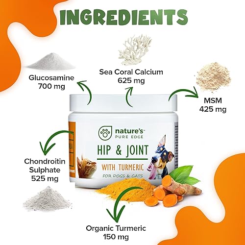 Miniatura 5 de Potente PET cadera y articulación - con cúrcuma orgánica - ingredientes naturales - triple fuerza - condroitina - glucosamina - MSM - Calcio de