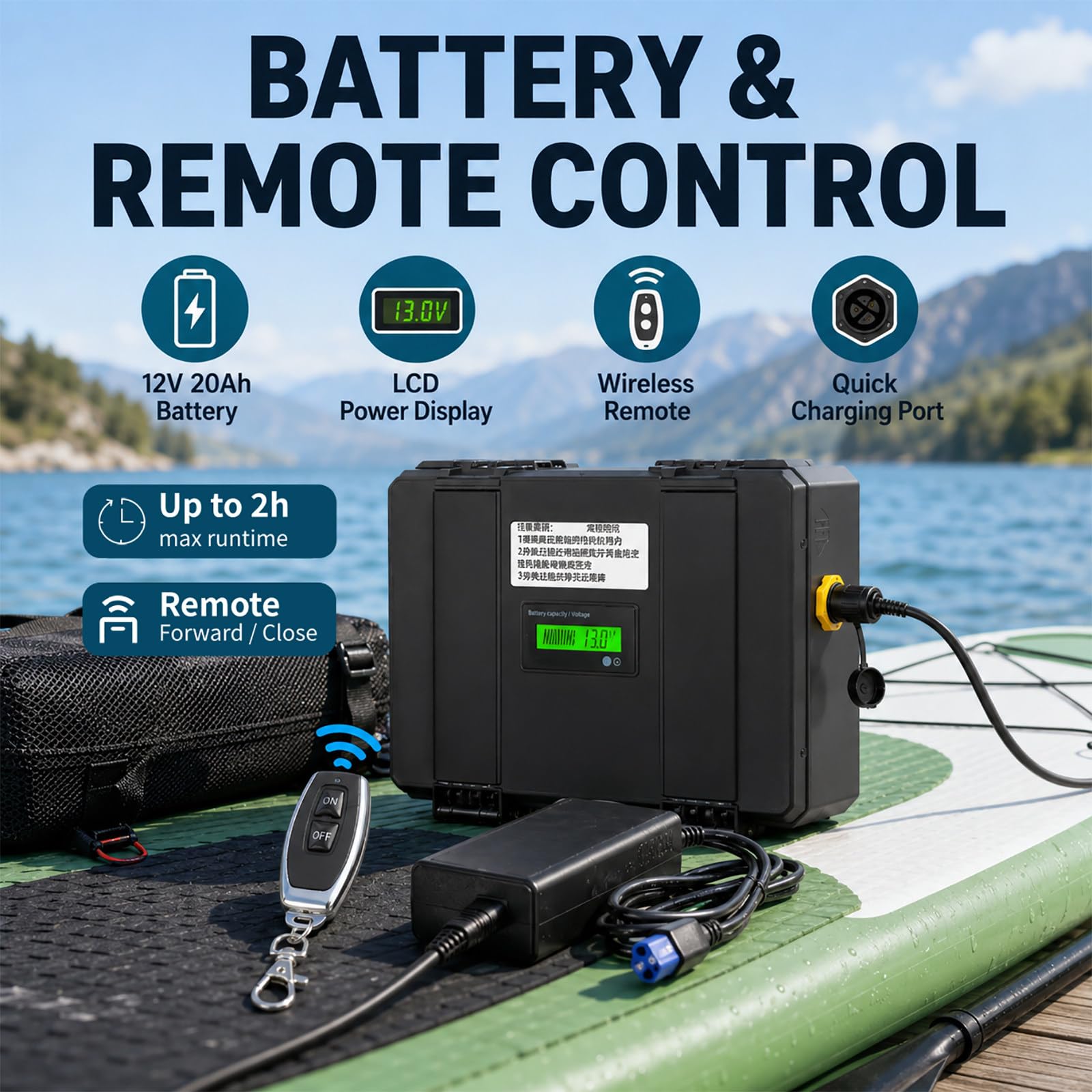 Motor Paddle Surf Electrico para Sup y Kayak, Motor para Paddle Surf con Control Remoto, Compatible con Caja de Aleta 9 Pulgadas D260