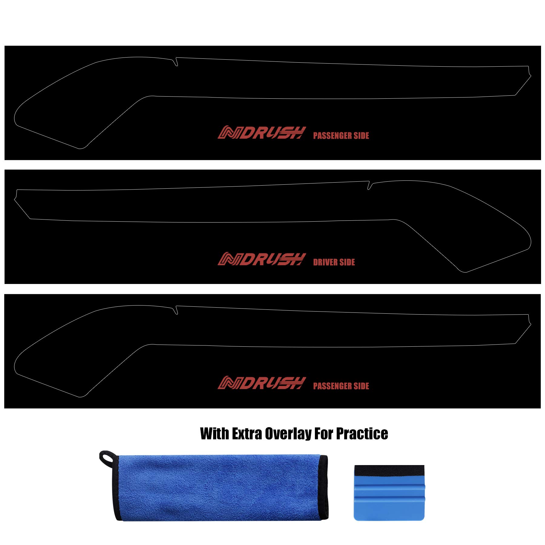 NDRUSH Blackout Headlight Eyelid Vinyl Tint Film Precut Overlays