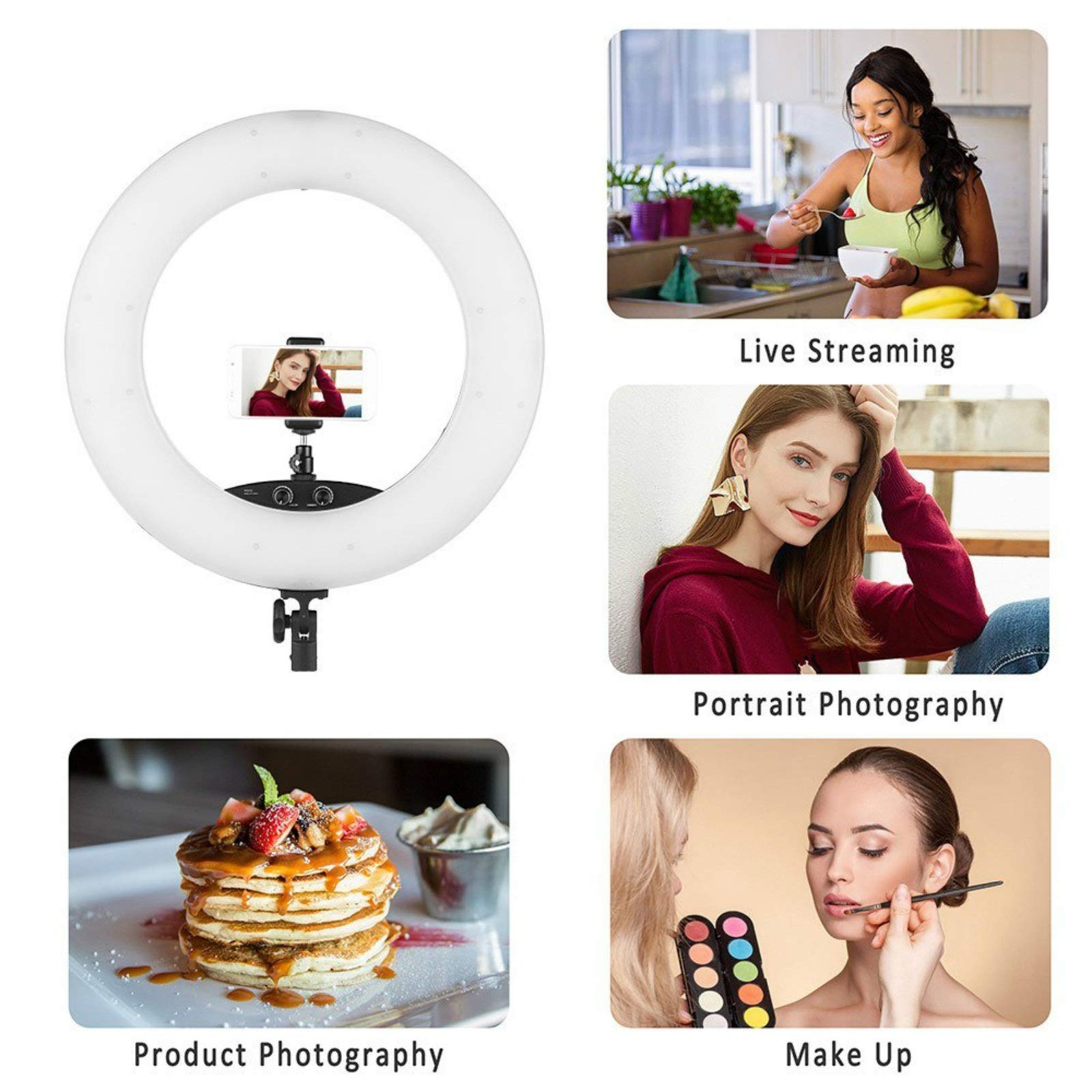 Amazon.co.jp: LEDリングライト 3200K-5600Kの三脚のスタンドを