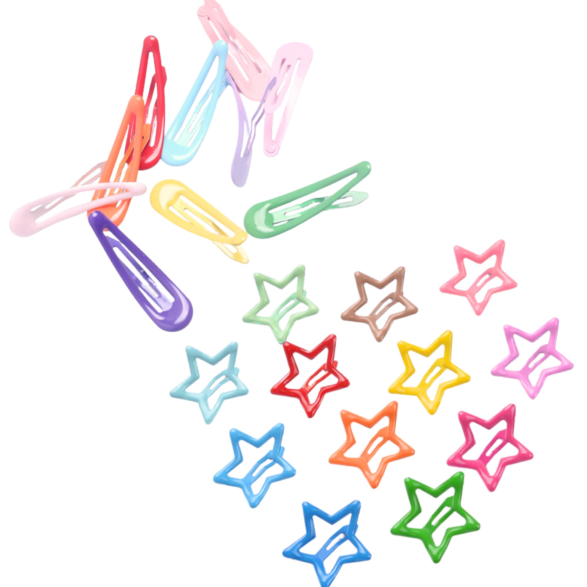 Giggles Boo | Pack of 20 Pcs Tic Tac Clip (10 Star +10 Casual) for Girls | Tic Tac Clips for Everyday use | Perfect for Kids and Women | Stylish Clip | Mutlicolours | Gift for Girls and Women-image-34