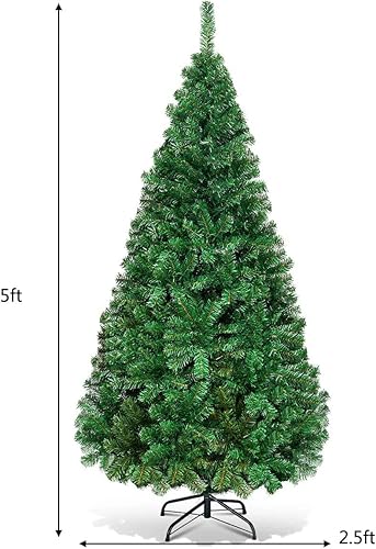 Miniatura 10 de CHEFJOY - Árbol de Navidad artificial verdant, árbol de Navidad realista de lujo con puntas de ramas de PVC y soporte de metal plegable, árbol de