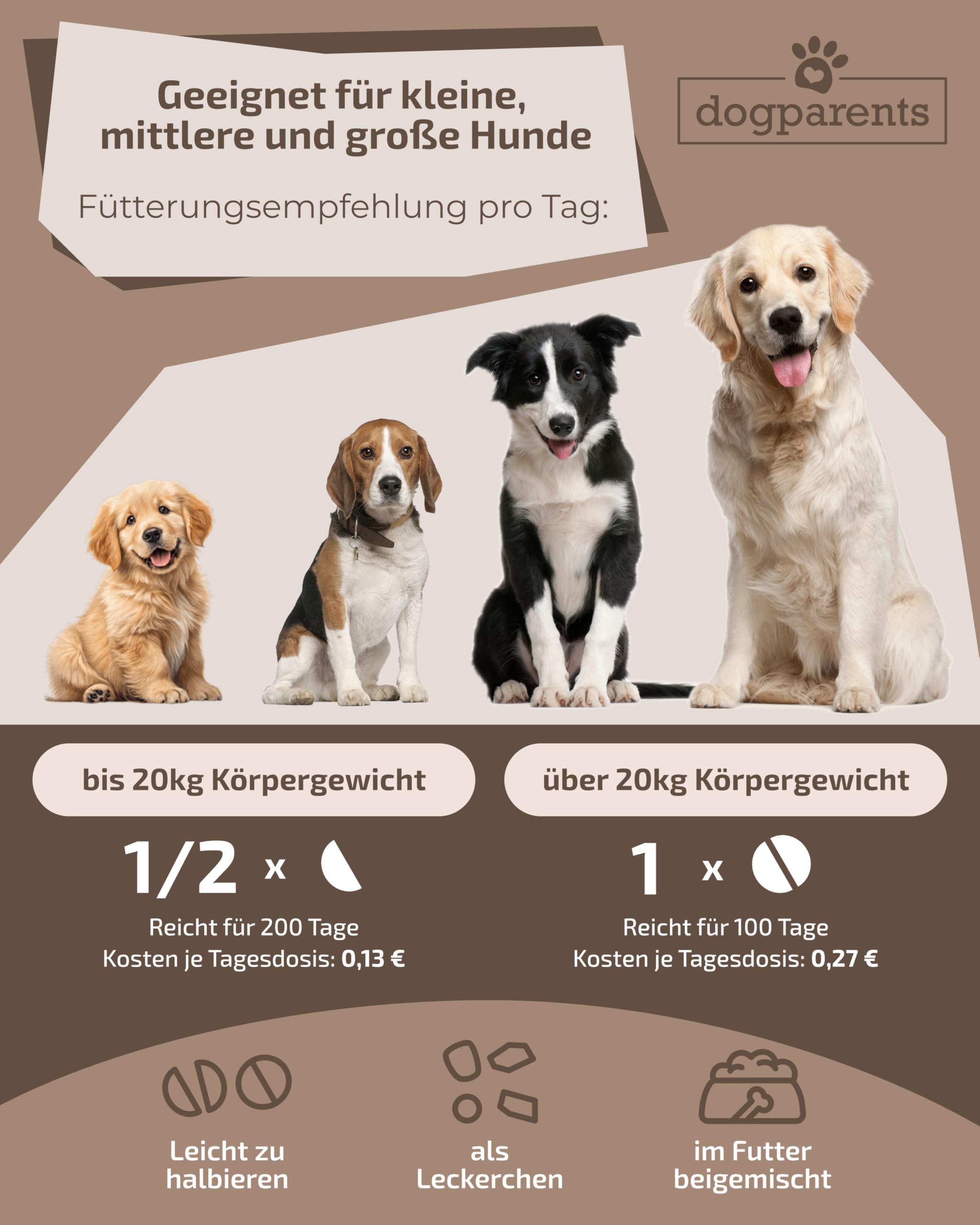 Gelenktabletten Hund [MADE IN GERMANY, ZUCKERFREI & LABORGEPRÜFT] Hochwirksame Formel mit Grünlippmuschel, MSM, Glucosamin, Curcuma, Granatapfel & Teufelskralle für Knochen & Gelenke (150g (1er Pack))