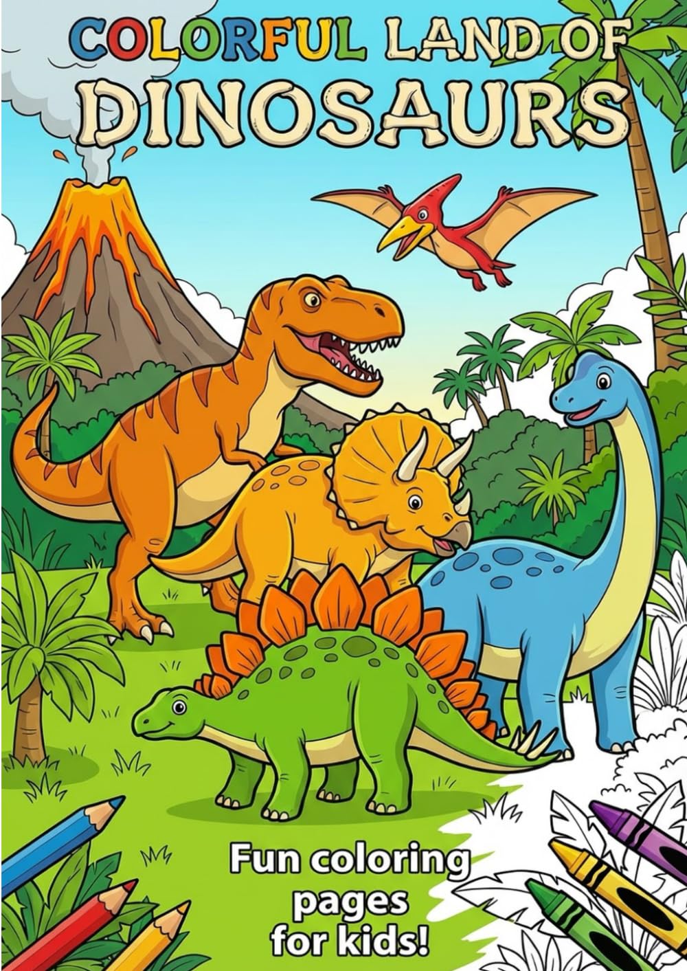 Dinosaur Coloring Book: Coloring Book for Kids Boys & Girls | Preschool Kindergarten Activites | Free Time for Children | Gifts for Toddlers with Dino