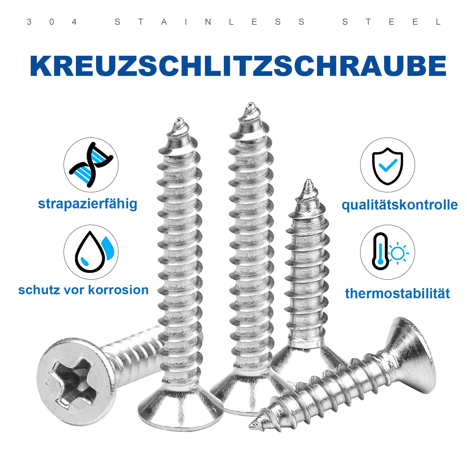 720 Stück Blechschrauben Set - M3/M3.5/M4/M5 Selbstschneidende Schrauben Mit Unterlegscheibe