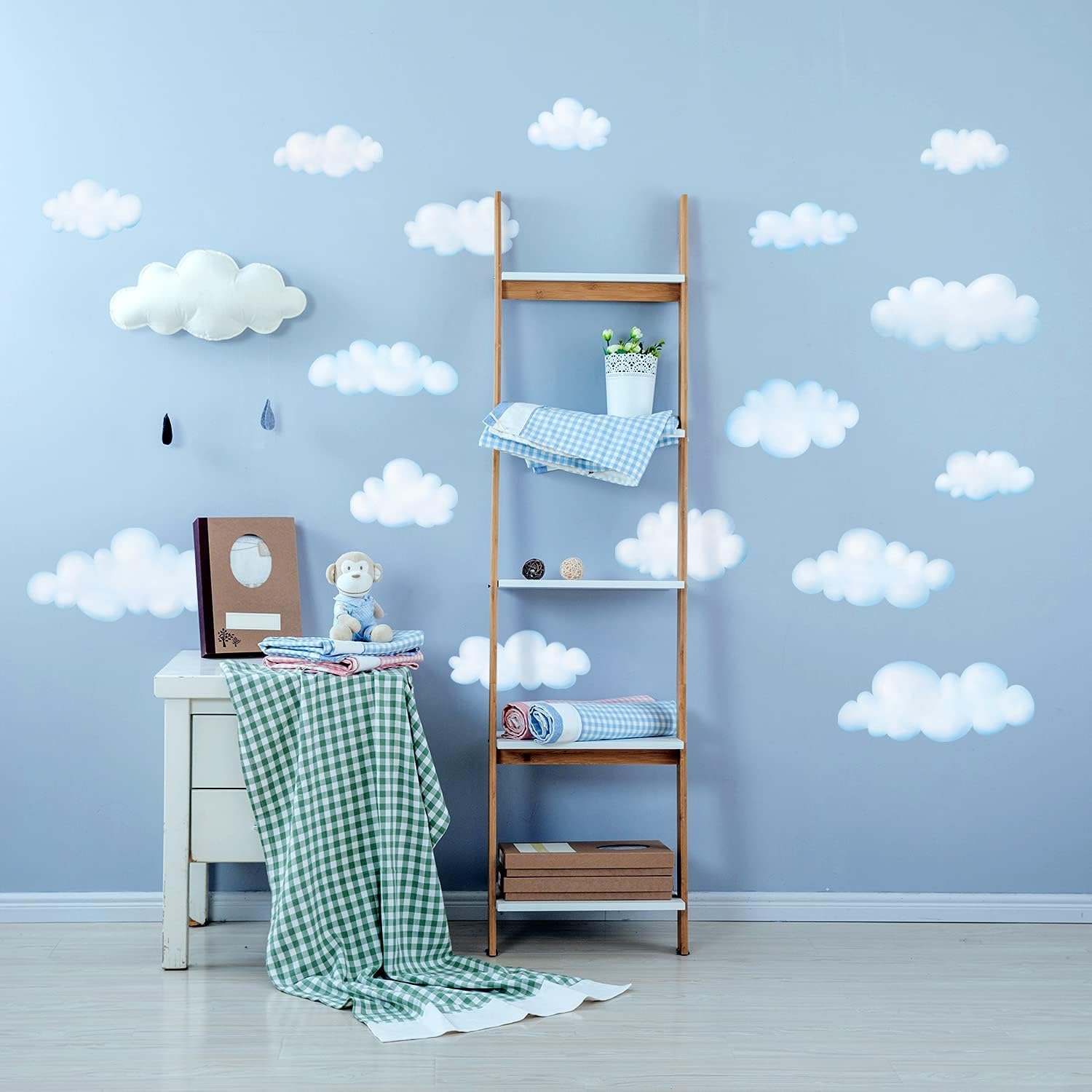 DECOWALL DS9-1702 Clouds Kids Wall Decals Wall Stickers Peel and Stick Removable Wall Stickers for Kids Nursery Bedroom Living Room