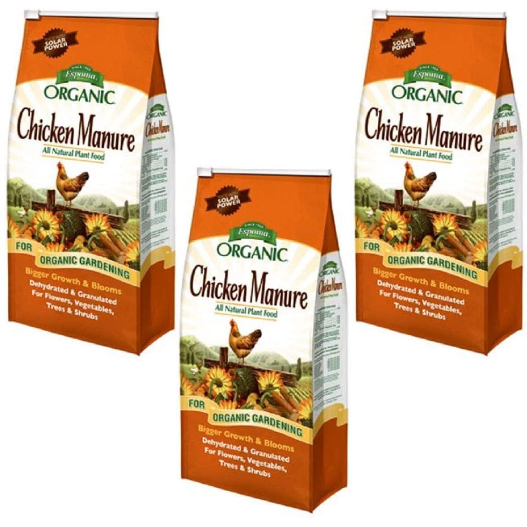Espoma (#GM25) Organic Chicken Manure, 25lb Bag - Pack of 3