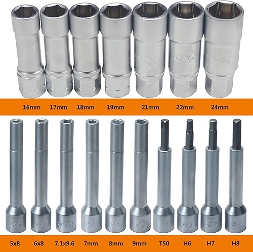 Miniatura 4 de 18PCS Buje de Dirección Suspensión Amortiguador Puntal Tuerca Herramienta Herramienta Socket Set