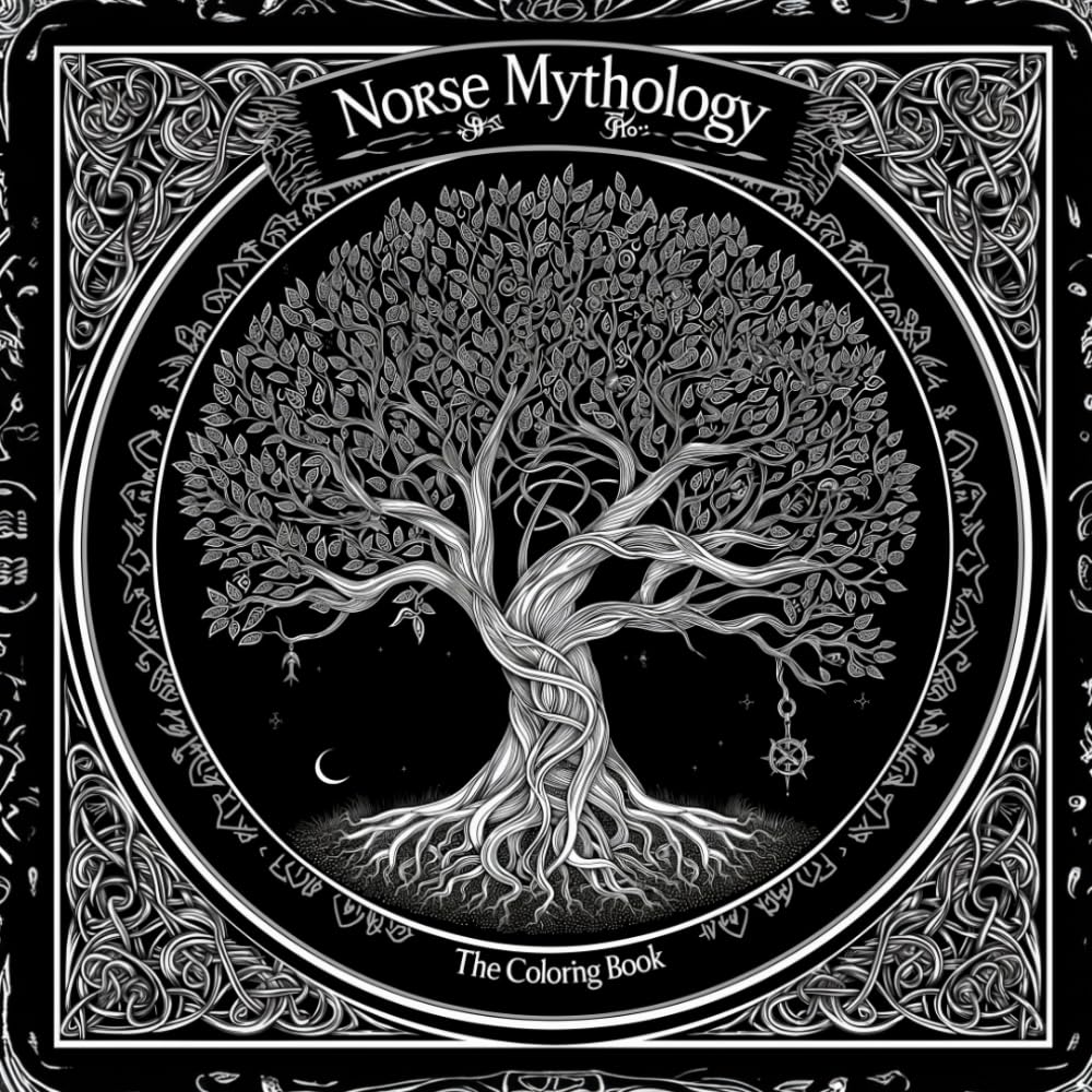 Norse Mythology The Coloring Book: 50 Designs of Gods, Goddesses, Vikings, and Creatures to Relax and Color