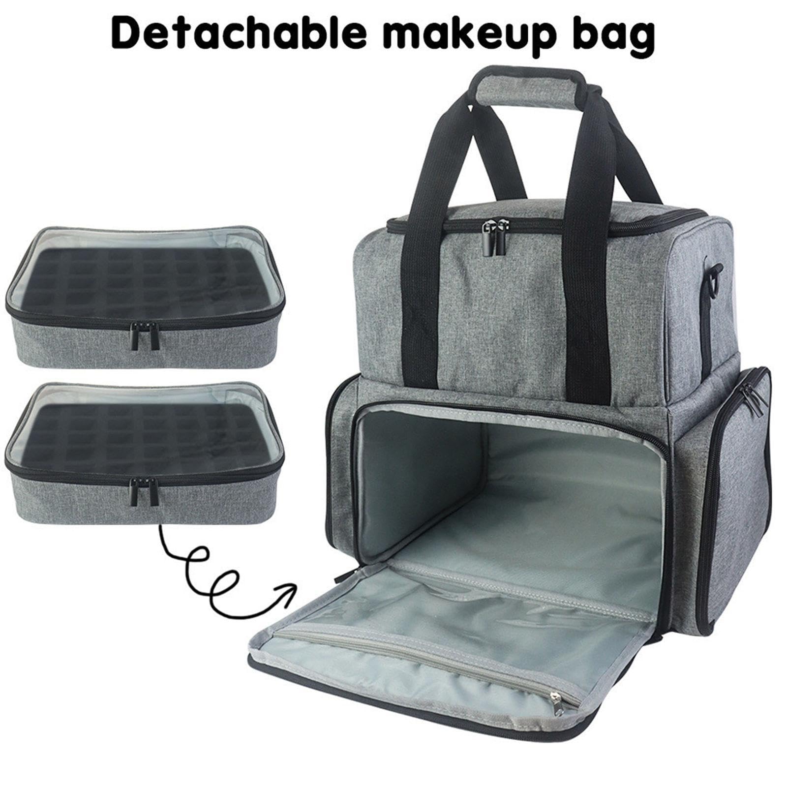 Nagellack Organizer, Nagellack Tragetasche, Multifunktionale Kosmetiktasche, GRAU