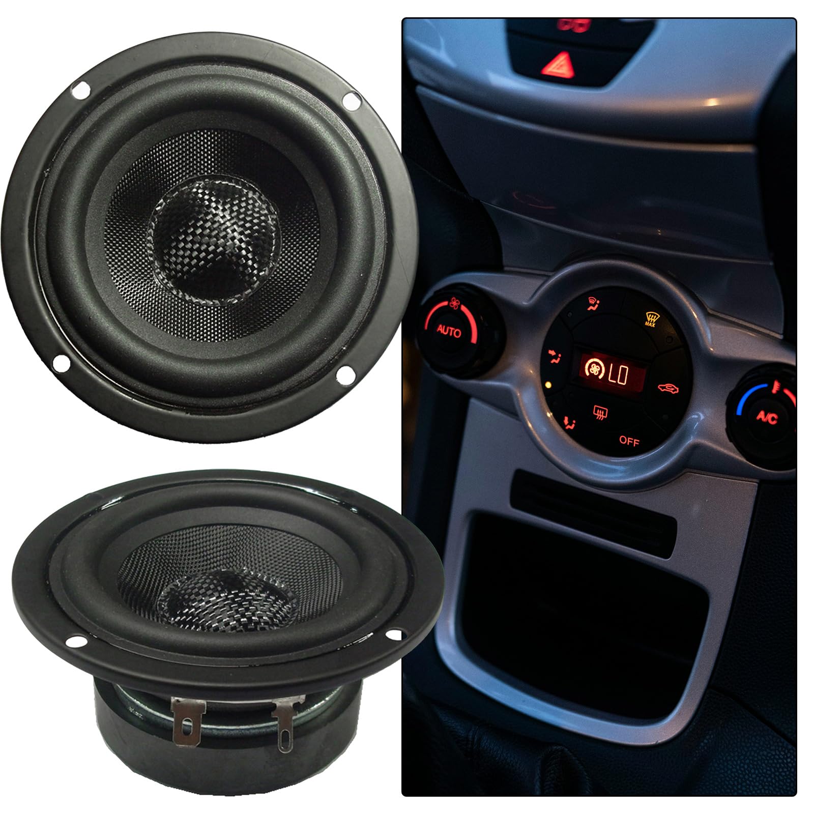 FIRSTXIU Wasserdichtes 3 Zoll -4OHM 15W Glasfaserkegel Tieftöner Subwoofer HiFi Lautsprecher Vollfrequenz Starker Bass Mächtige Basslautsprecher