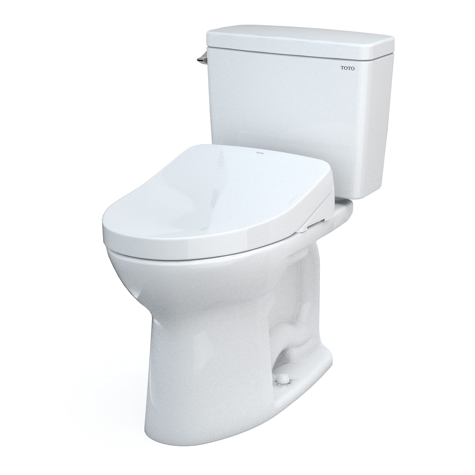 TOTO  Drake WASHLET+ Two-Piece Elongated 1.6 GPF Universal Height TORNADO FLUSH Toilet with S550e Bidet Seat, Cotton White - MW7763056CSFG#01 ((Box 2 of 3 Only)