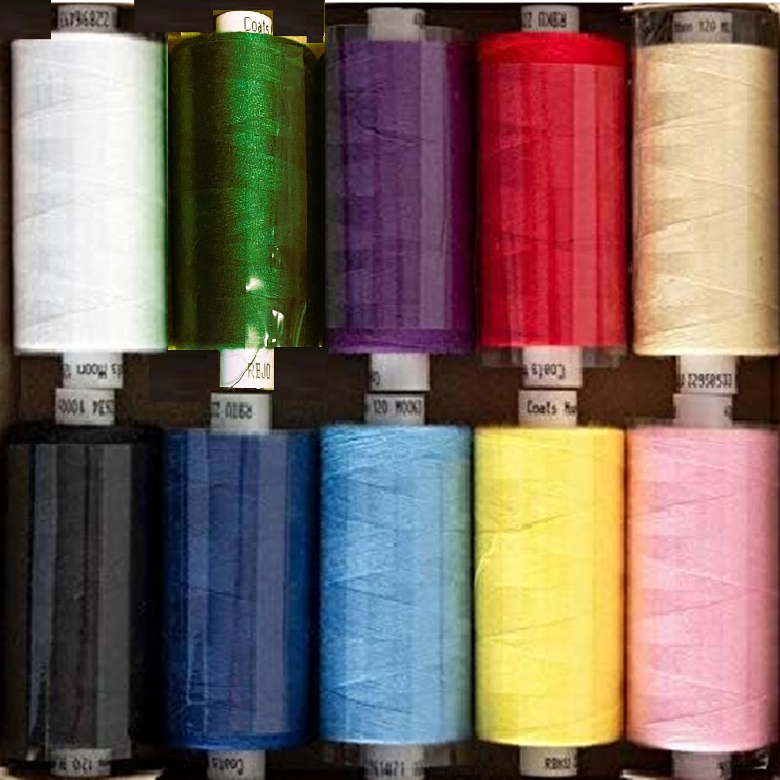 Assorted Sewing Thread Box of 10 reels -10 x Moon Polyester Reels Thread Sewing Over Locking 1000 Yards 120’s (Assorted) - Image 2