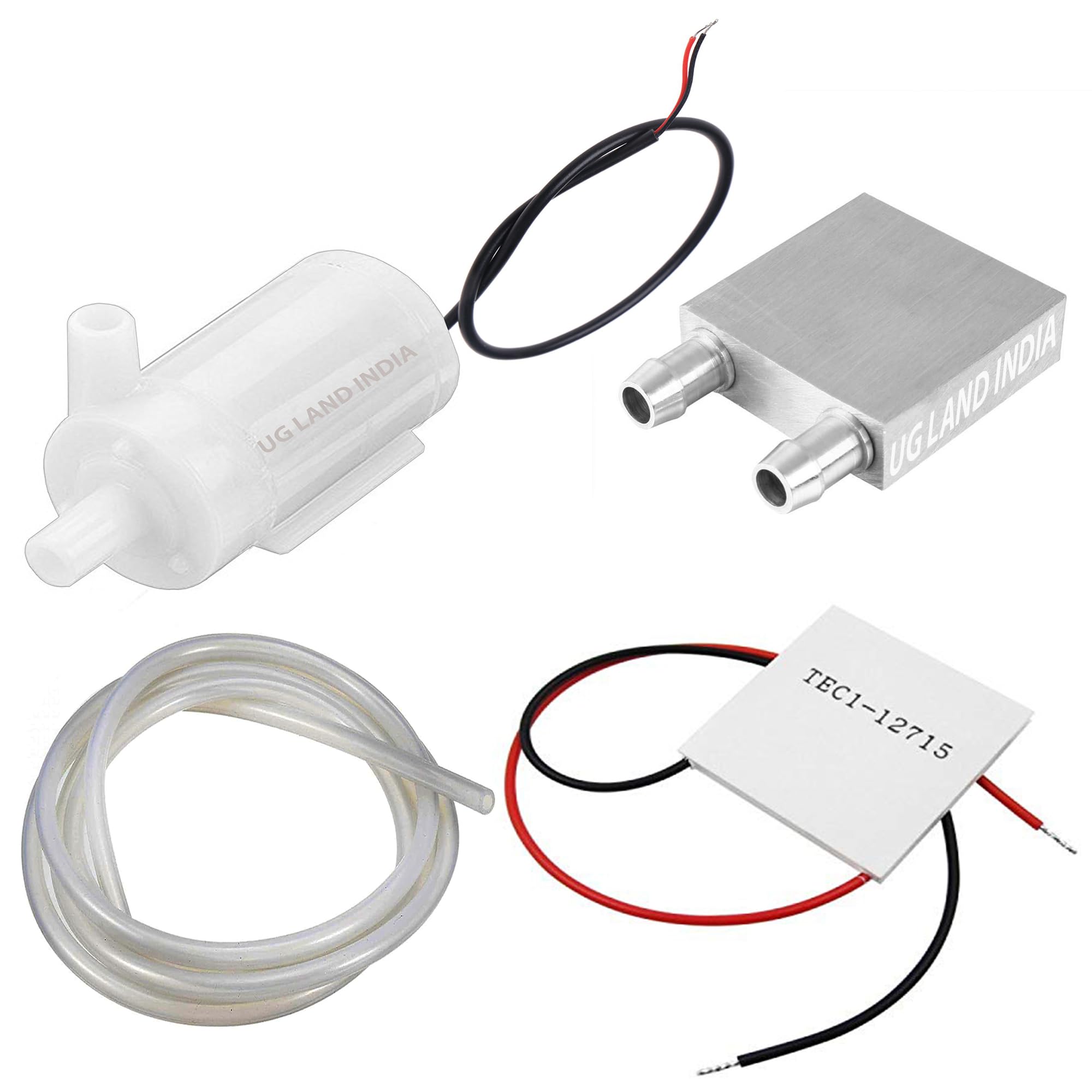 BITSKY INDIA Mini DC 3-9V Double Side Submersible water pump DC, Transparent Water Pipe,Aluminum Cooling Block, Plate Heat Sink (40x40x12mm), TEC1-12715 Peltier Element Module Cooling Plate (B0D6KYMK63) Amazon Price History, Amazon Price Tracker